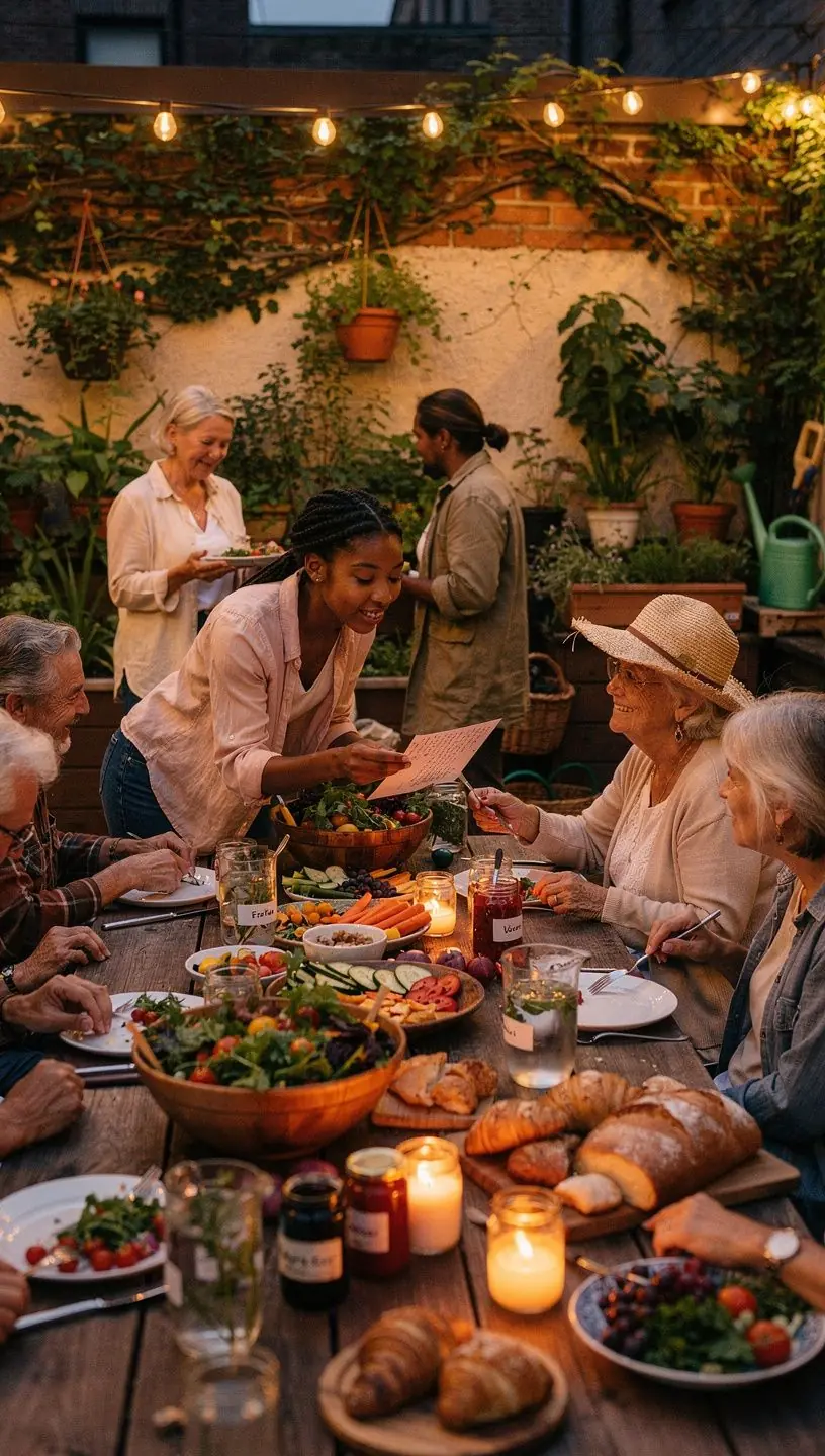 Gardening workshop setup with plants and tools