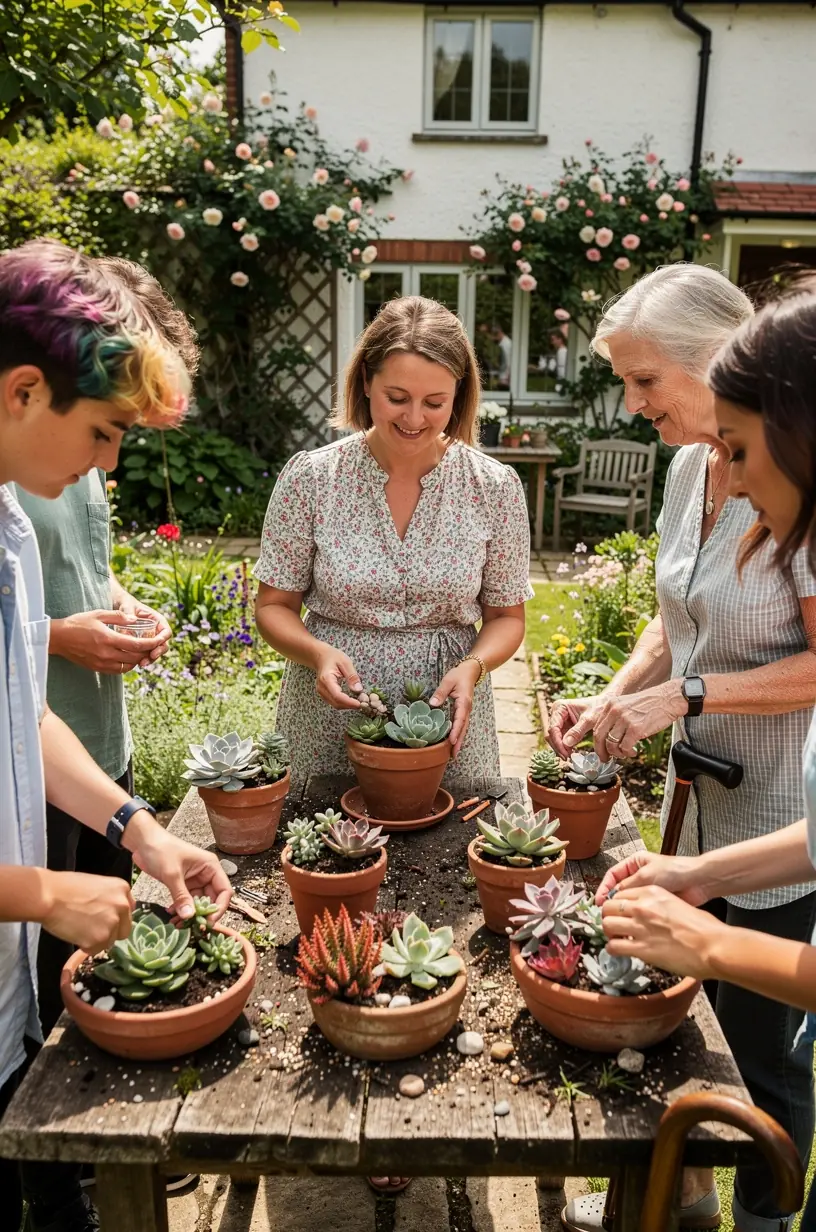 Community members planning a local gardening club